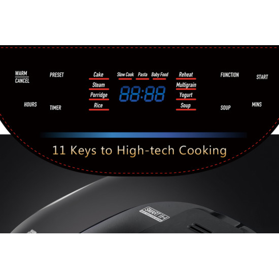 Buffalo IH18, IH Smart Cooker (10 Cups) - Titanium Grey