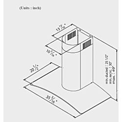 Ekolos EME36SW — 36" Wall‑Mount Canopy Range Hood